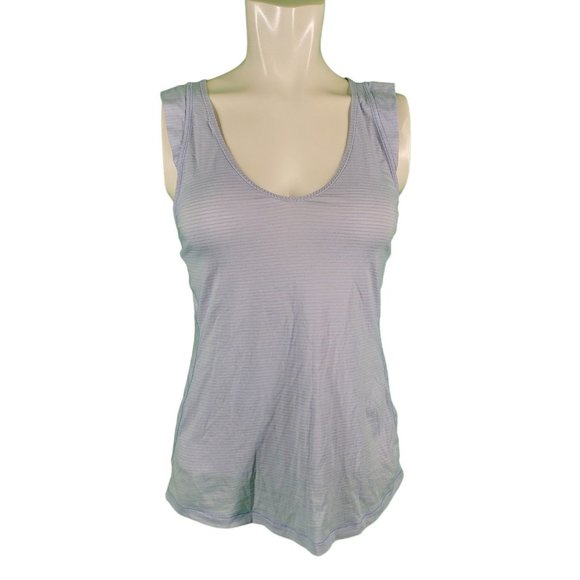 Lululemon Keyhole Ruffle Sleeve Tank Light Blue 6/8 - Picture 2 of 3